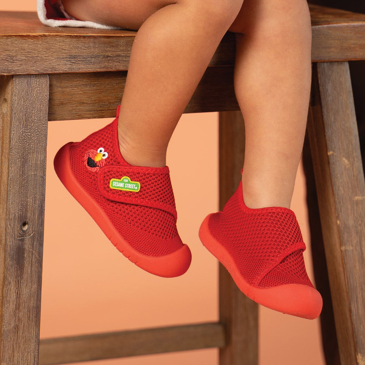 Duckies Velcro Elmo Red