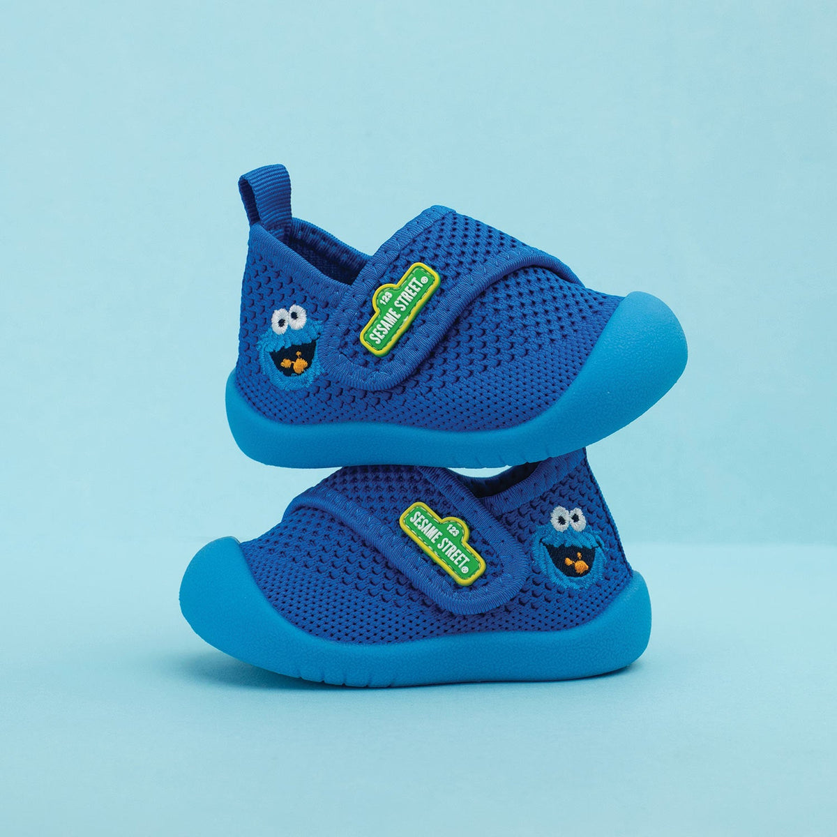 Duckies Velcro Cookie Monster Blue