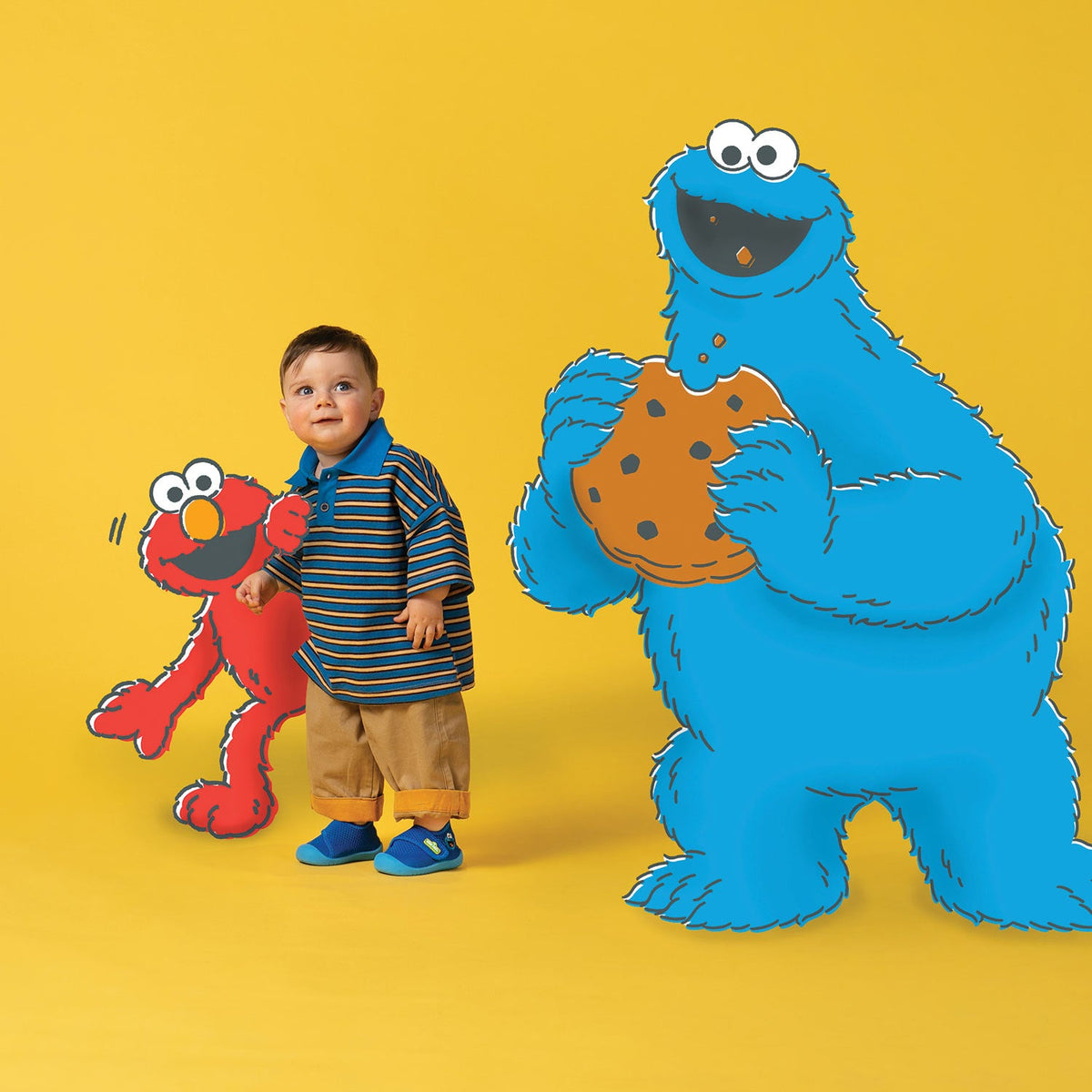 Duckies Velcro Cookie Monster Blue