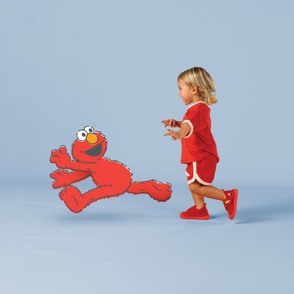 Duckies Velcro Elmo Red