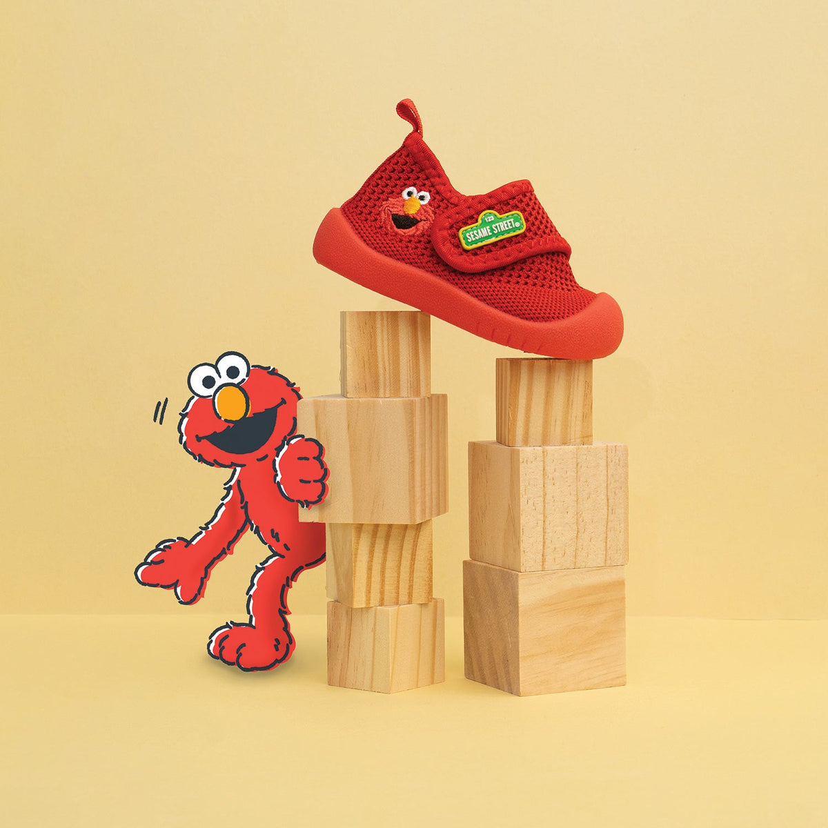 Duckies Velcro Elmo Red