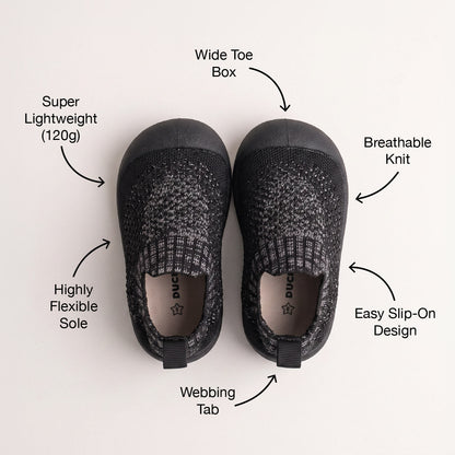 Duckies Slip-On Black Fleck