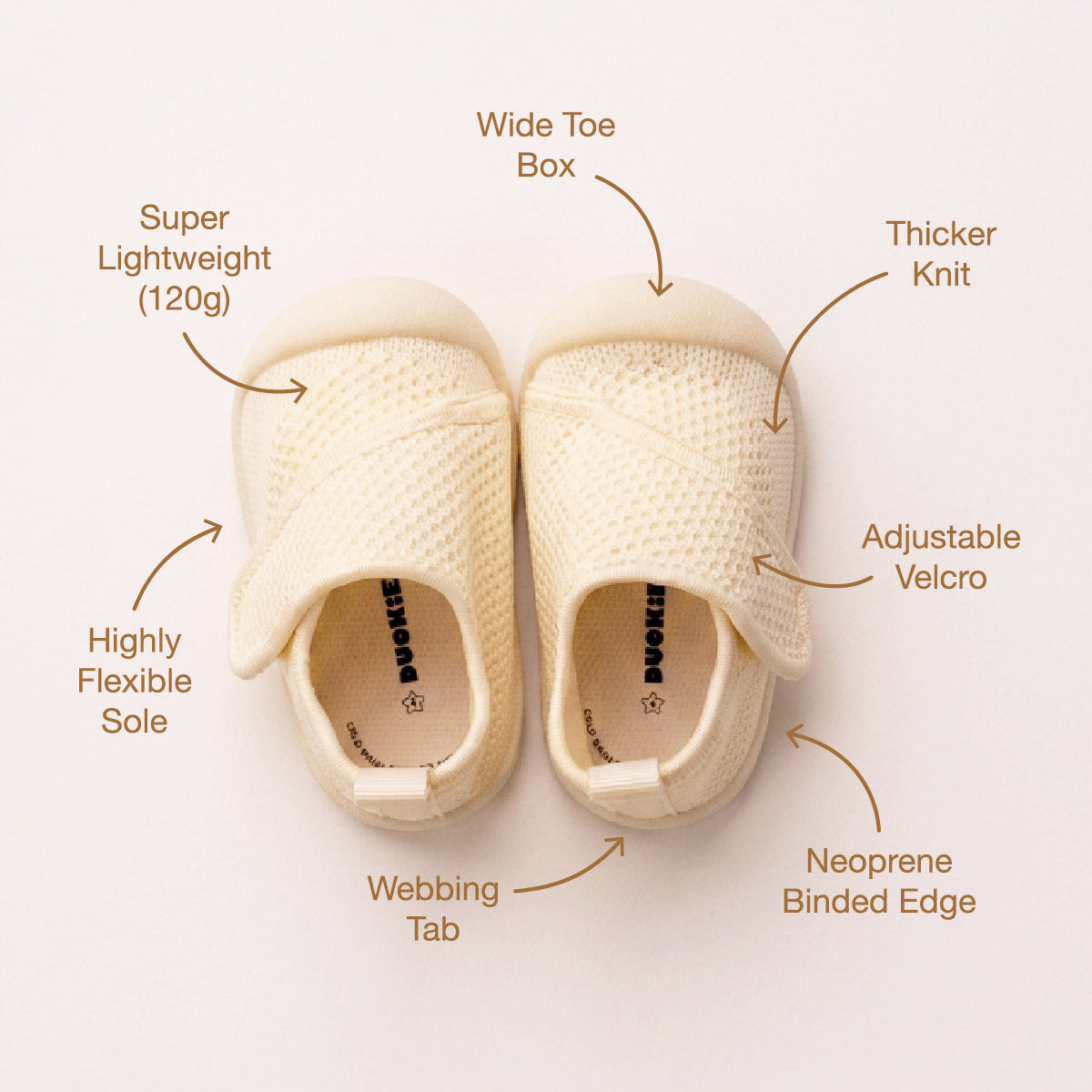 Duckies Velcro Marshmallow